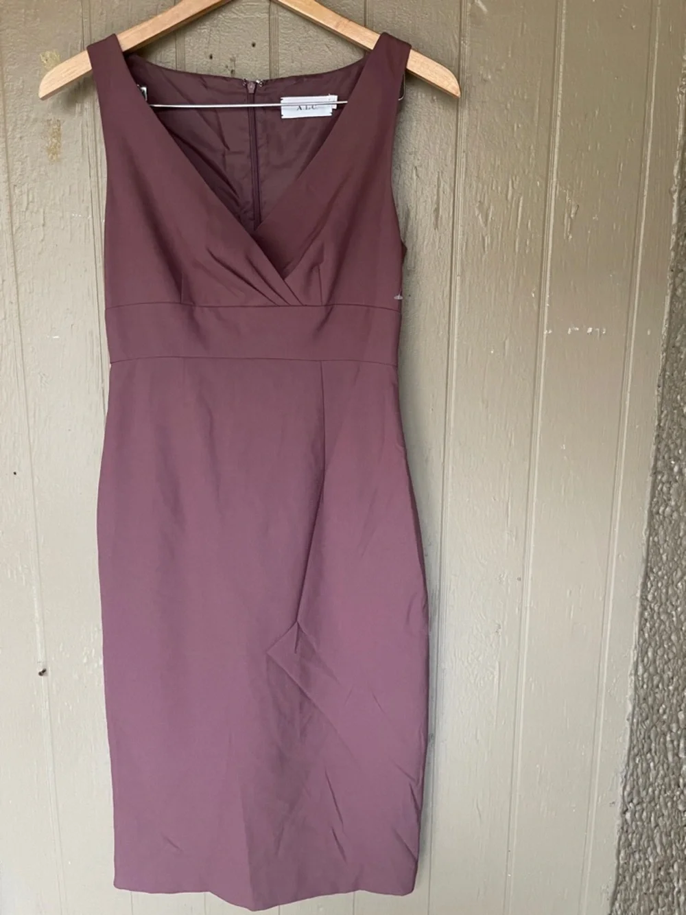 A.L.C. Plum Sleveless Midi Sheath Dress Size 8